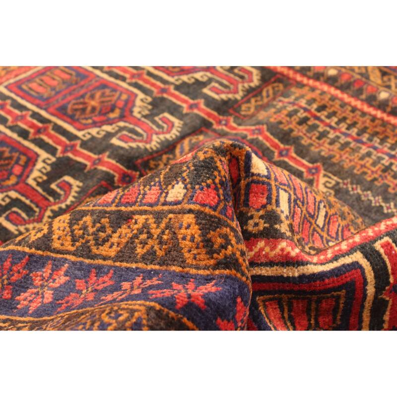 ECARPETGALLERY Hand-knotted Teimani Black Wool Rug - 2'9 x 4'8