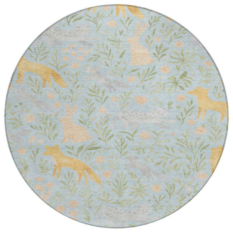 Machine Washable Indoor/ Outdoor Whimsy Foxy Chantille Rug
