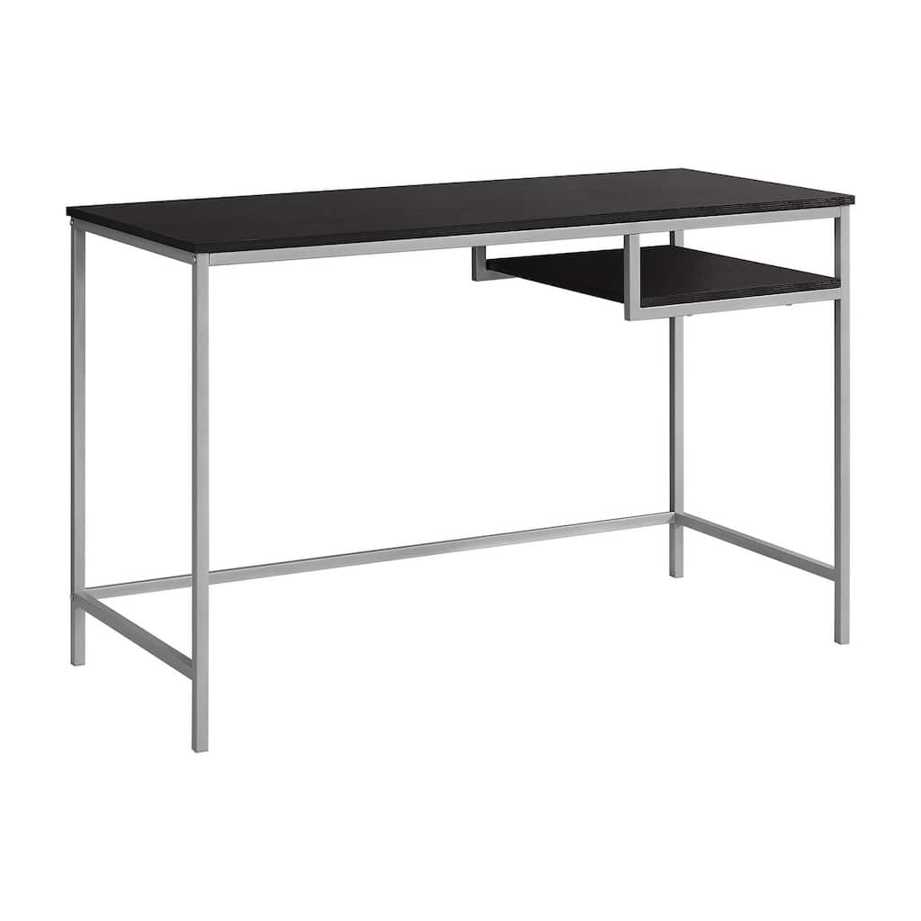 Computer Desk, Home Office, Laptop, 48"l, Work, Brown Laminate, Grey Metal, Contemporary