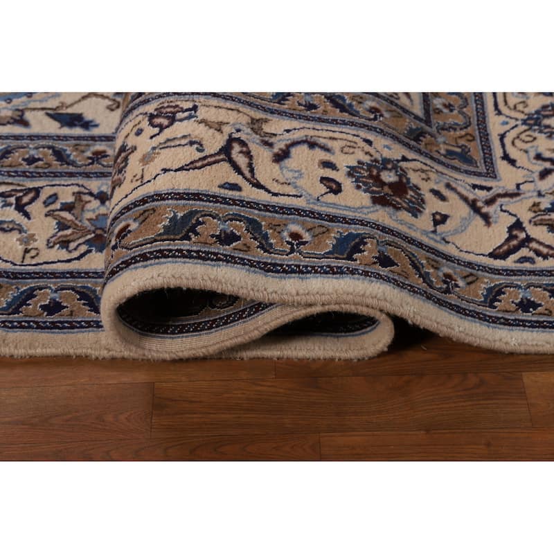 Floral Medallion Nain Persian Area Rug Handmade Wool Carpet - 7'9"x 11'3"