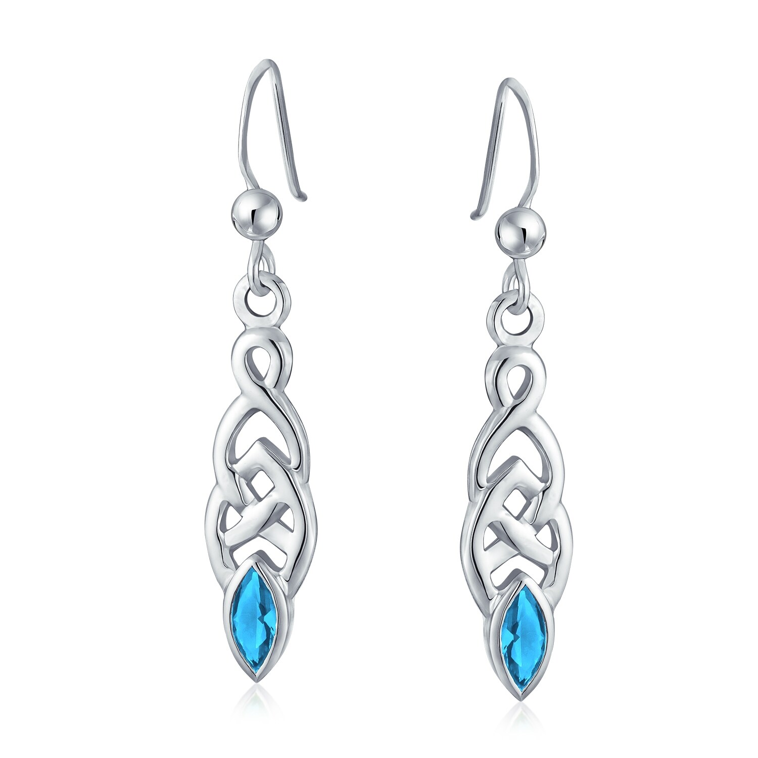 Women Elegant 925 Silver Aqua Blue Snowflake Drop Hook Dangle Earrings Xmas Gift
