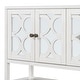 preview thumbnail 11 of 18, Antique White Sideboard Storage Cabinet with Mirrored Doors & Open Storage Shelf, Console Table Display Case for Living Room
