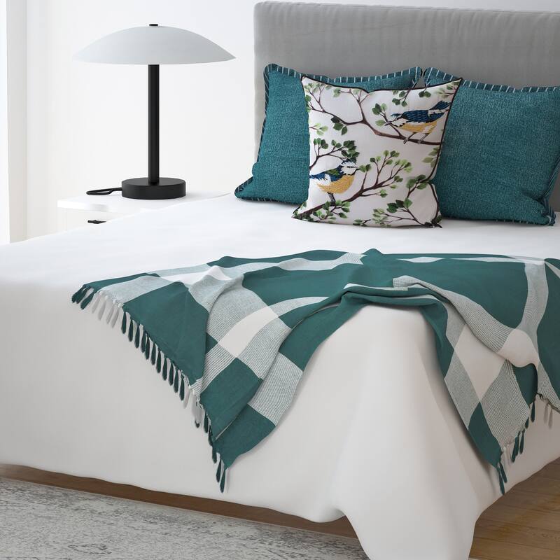 Sevita Hand-Woven Plaid Standard Size Throw Blanket
