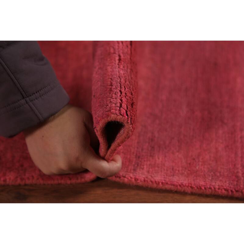 Pink Modern Gabbeh Oriental Area Rug Handmade Tribal Wool Carpet - 5'6" x 7'10"