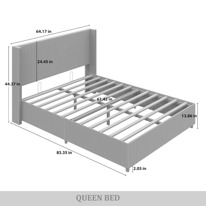 CraftPorch Luxury Wingback Platform Lift Up Storage Bed