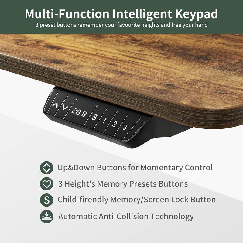 FEZIBO Standing Desk with Keyboard Tray, Electric Height Adjustable Desk, Sit Stand Up Desk, Computer Office Desk