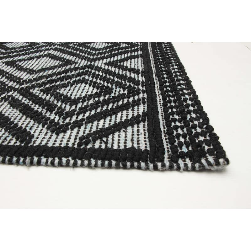 ECARPETGALLERY Braid weave Sienna Light Green Wool Rug - 5'4 x 7'5