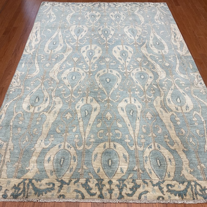 HERAT ORIENTAL Handmade Indo Ikat Wool Rug - 6'1" x 9'3"