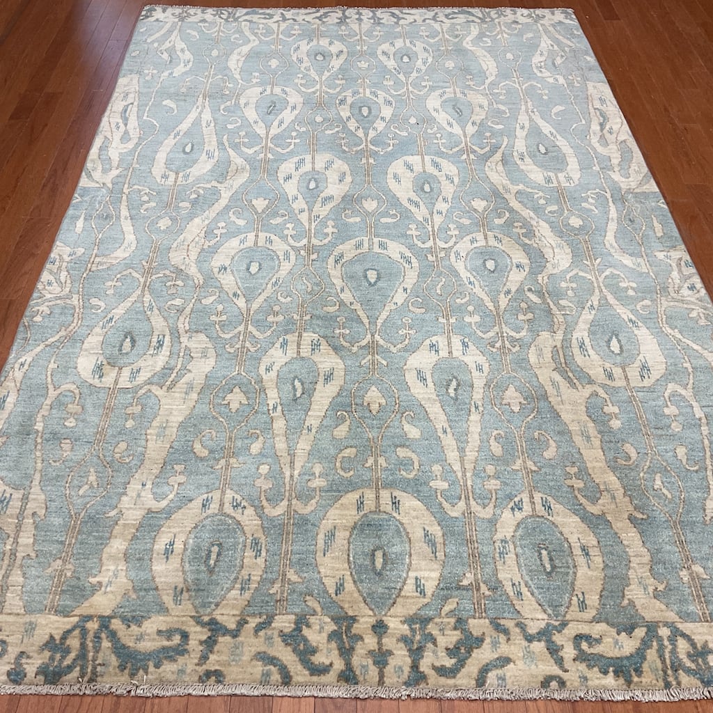 HERAT ORIENTAL Handmade Indo Ikat Wool Rug - 6'1" x 9'3"