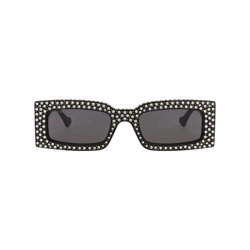 Gucci Square-Frame Recycled Acetate Sunglasses - Black Black Grey - Black - Grey Lens