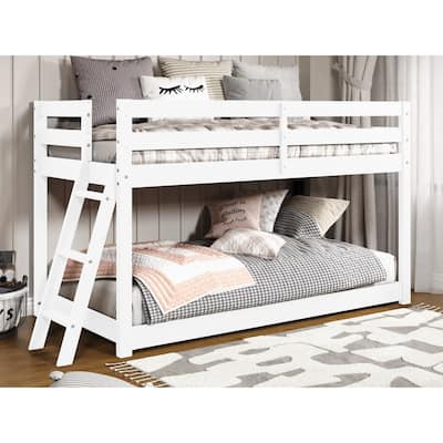 Taylor & Olive Trillium Twin Low Loft Bed with a Twin Under Bed