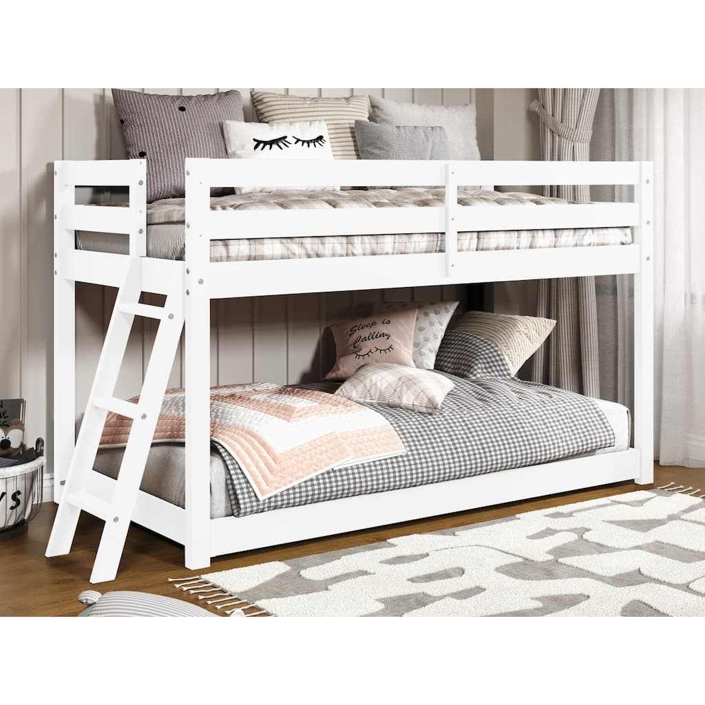 Taylor & Olive Trillium Twin Low Loft Bed with a Twin Under Bed