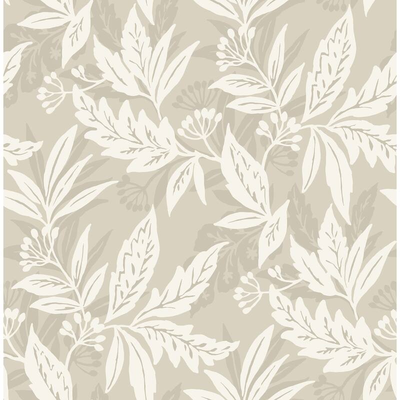 A-Street Prints Anita Beige Woodland Floral Wallpaper
