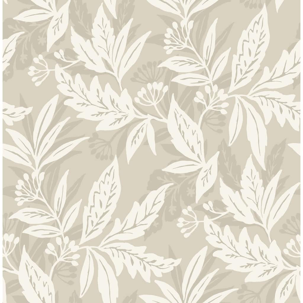 A-Street Prints Anita Beige Woodland Floral Wallpaper