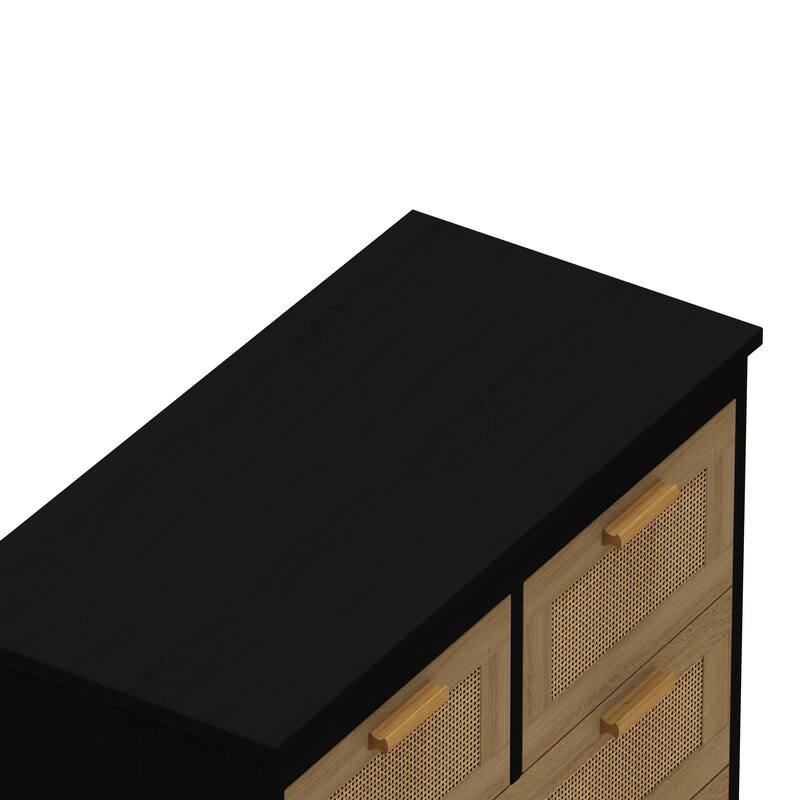 4 Drawers Rattan Cabinet, for Bedroom, Living Room, Hallways