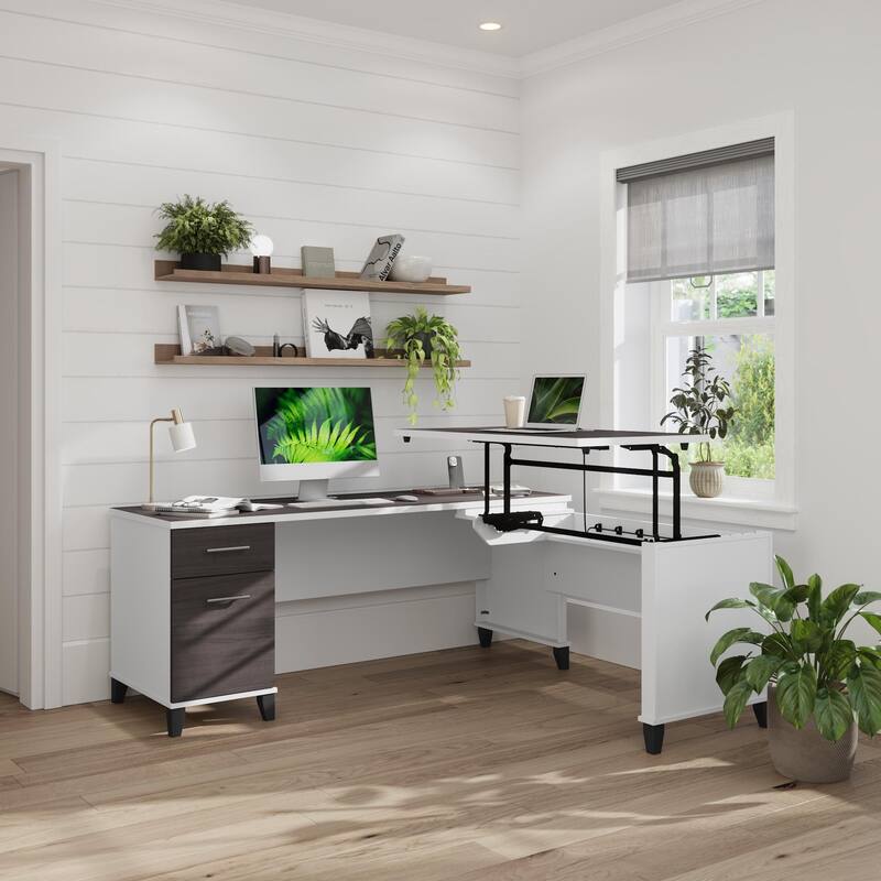 Somerset 72W 3 Position Sit to Stand L Shaped Desk by Bush Furniture