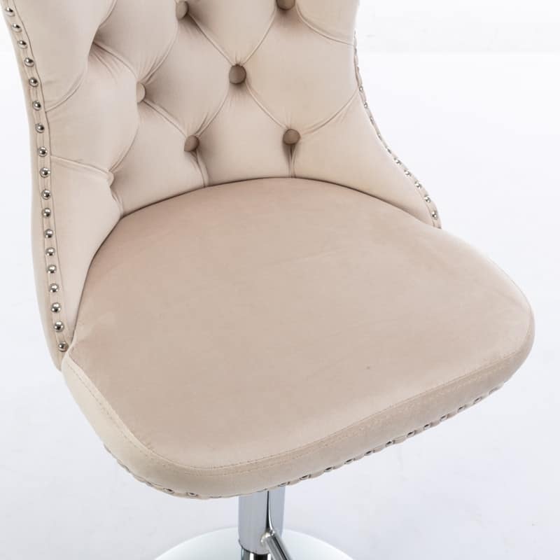 Swivel Velvet Upholstered Bar stools Adjustable Seat Height,Set of 2