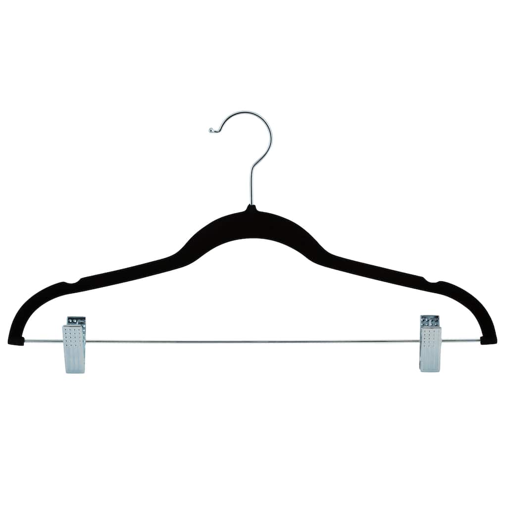 Laura Ashley 12 Pack Velvet Hangers with Clips