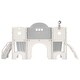preview thumbnail 18 of 16, Kids Slide Playset Structure 7 in 1, Freestanding Spaceship Set with Slide, Arch Tunnel, Ring Toss and Basketball Hoop
