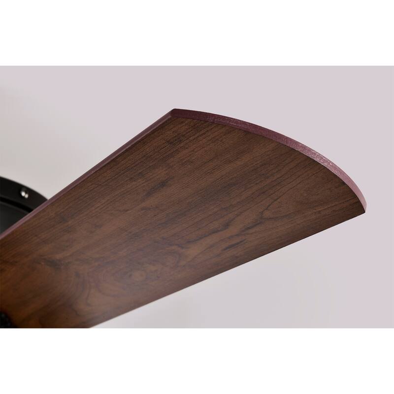 Margno 52-Inch Flushmount Lighted Ceiling Fan Jewel Cut Design Tiffany Glass Lamp Black Finish