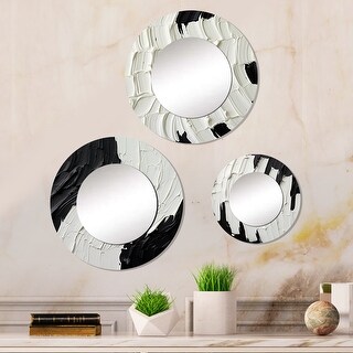 Designart "Momentary Spirit Black And White Abstract" Abstract Mirror ...
