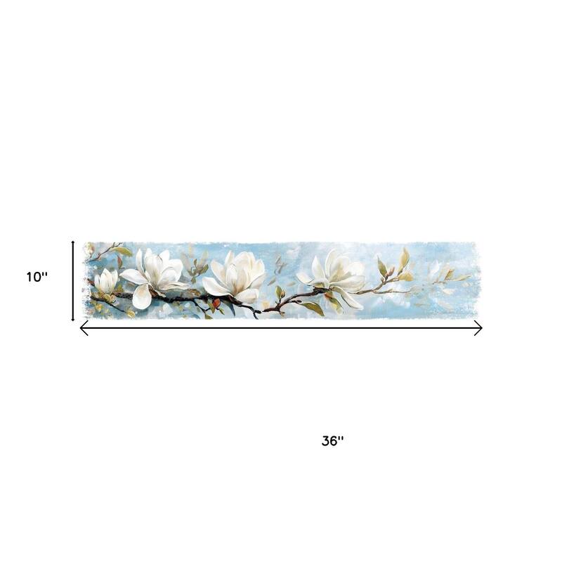 HomeRoots 10" X 36" Magnolia Branch Floral Hanging Wall Decor