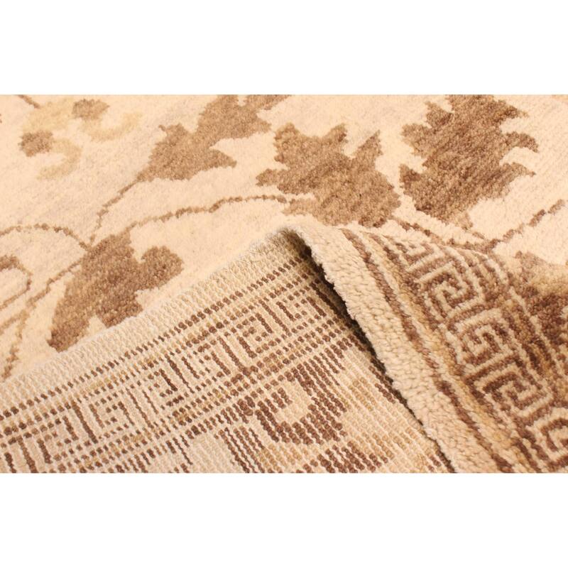 ECARPETGALLERY Hand-knotted Aubusson Cream Wool Rug - 5'10 x 8'9