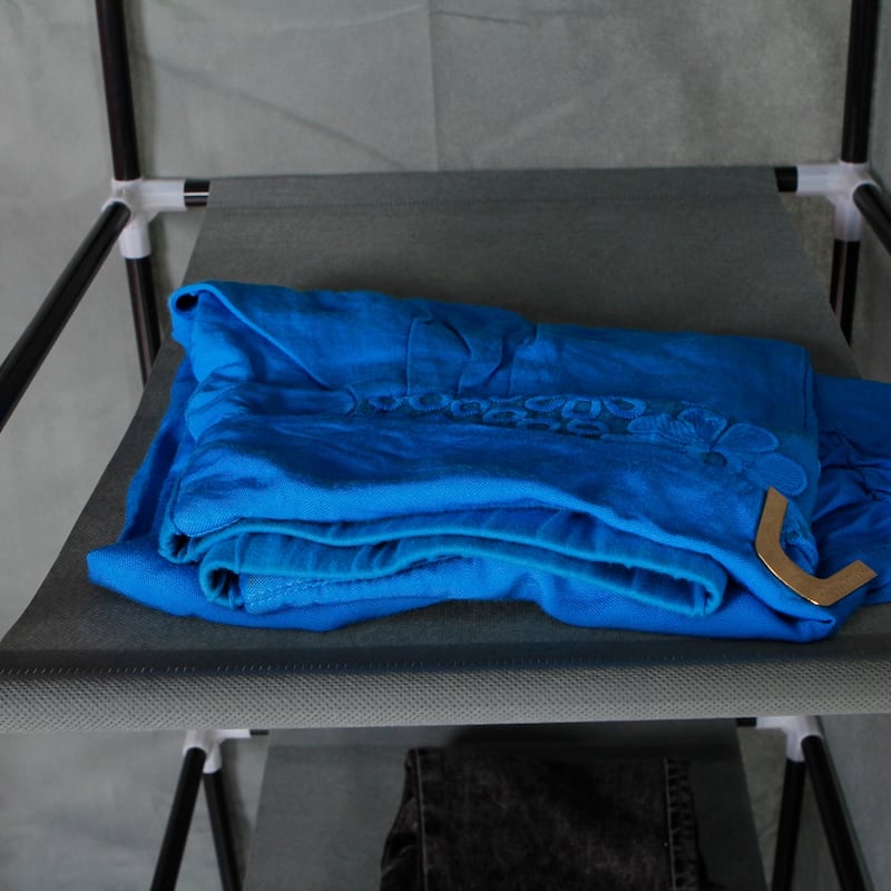 5-Layer 12-Compartment Non-woven Fabric Wardrobe Portable Closet