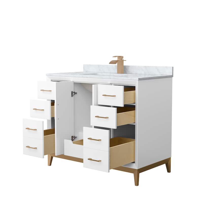 Amici Single Bathroom Vanity Set, Carrara Marble Top