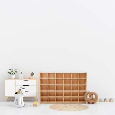 Contender Kids 30-Cubby Shelving Unit Without Bins, Toddlers Toys Organizer Shelf Storage Cabinet for School - 33.87-Inch Height