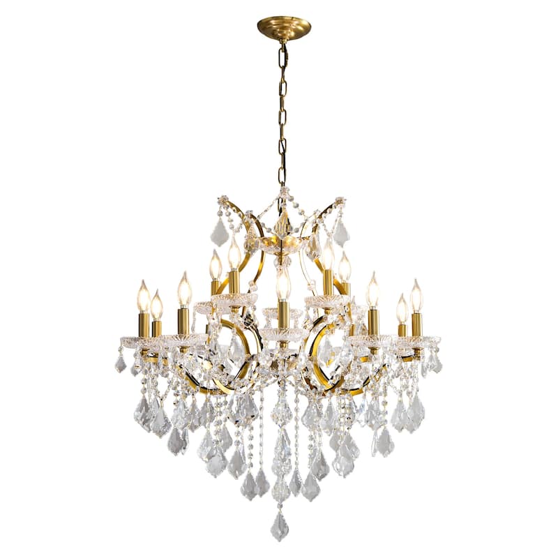 KAYLA Large Crystal Chandelier 28-49in Chandelier Light Fixture Modern Maria Theresa Crystal Chandeliers