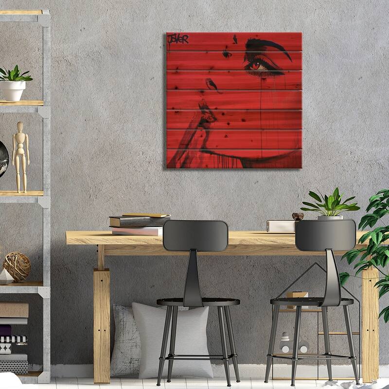 Never Know (red) Print On Wood by Loui Jover - Multi-Color