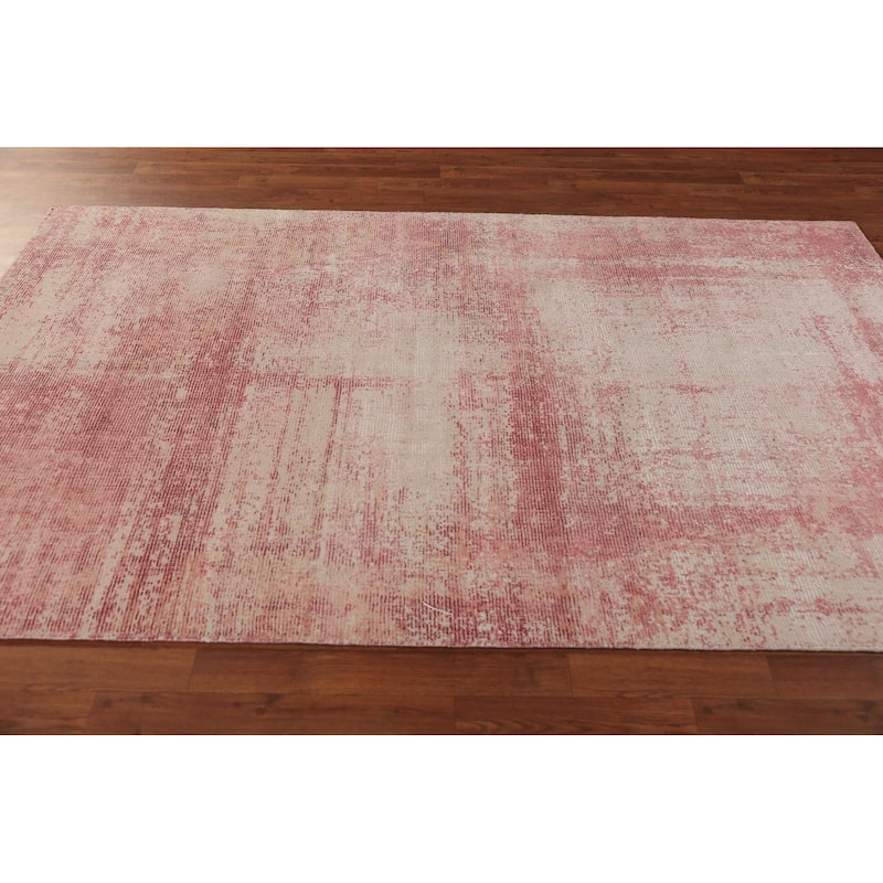 Modern Abstract Indian Area Rug Handmade Wool Carpet - 4'10"x 8'1"