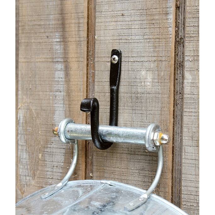 Achla Designs Set of 3 Multi Purpose J-Hook Brackets, Black Powder Coat Finish