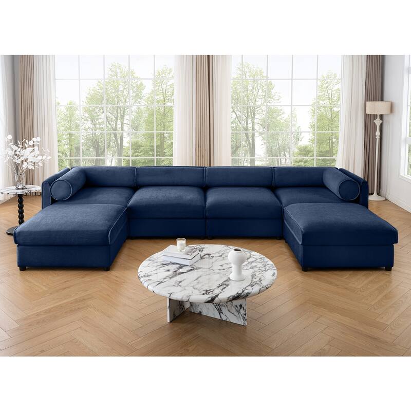 U Shaped Convertible Modular Sectional Sofa Deep Seat Storage Couch