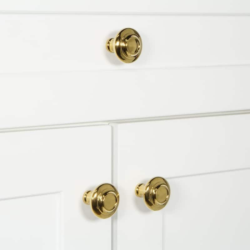 Grandeur CIRC-BRASS-KNOB Circulaire 1-3/8” Solid Metal Stepped