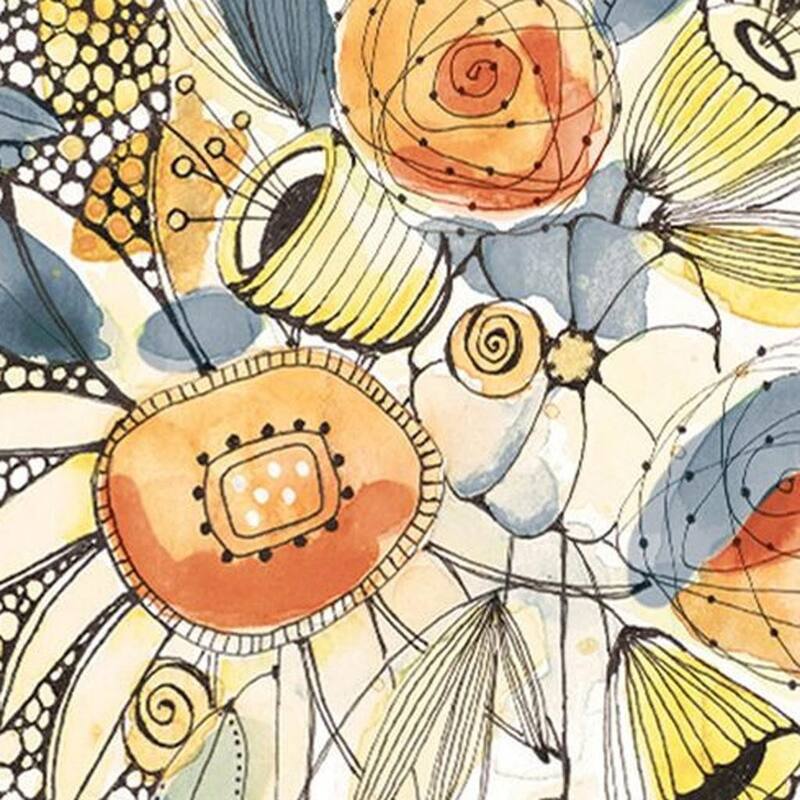 HomeRoots Set Of Two Bursting Wildflowers Brown Framed Wall Art