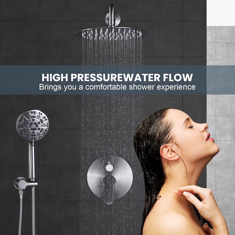 WOWOW Wall Mount 9-Spray Shower Faucet with Handshower