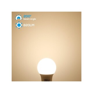6 PACK 9W A19 LED Light Bulb, E26/E27 Base, UL-listed, 3000K Warm White/5000K Daylight