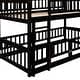preview thumbnail 30 of 53, Low Bunk Bed with Slide, Wooden Floor Bunk Bed Frame with Fence and Ladder, for Kids Teens, Boys Girls