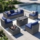 preview thumbnail 29 of 179, AOXUN Fire Pit Conversation Set Rattan Sofa Set Outdoor Furniture With Cushions Grey-Navy - 8-Piece