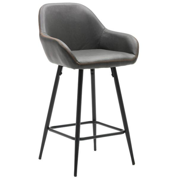 25 Bucket Upholstered Dark Accent Dining Counter Barstool Chair Set Of 2 Overstock 30016860