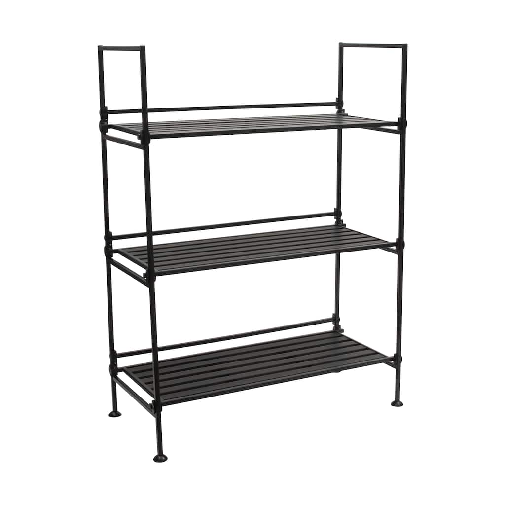 Organize It All 3 Tier Freestanding Shelf in Espresso - 25.12 x 11.37 x 34.25"