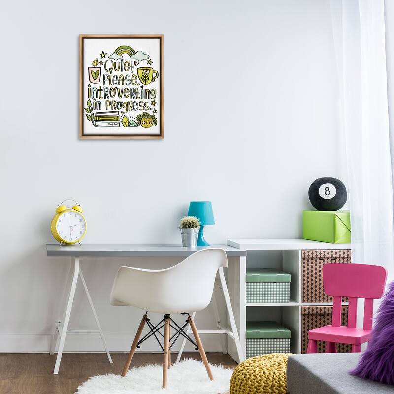 Stupell Introverting In Progress Framed Floater Canvas Wall Art Design By Mandy Ford Art + Illustration