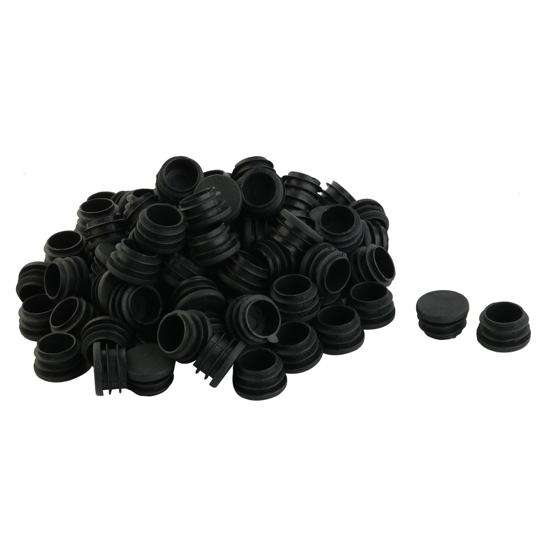 100 Pcs 25mm Plastic Blanking End Caps Plug Bung Round Tube Insert