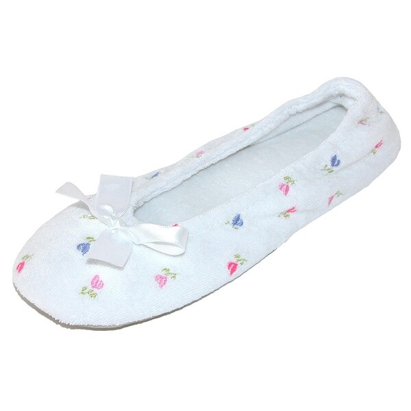 isotoner embroidered ballerina slippers