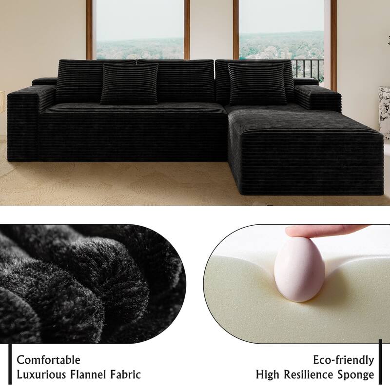 104.3" Cloud Sectional Couch with L-Shape Chaise,Modern Modular Sofa with Deep Seat, Upholstered Couches