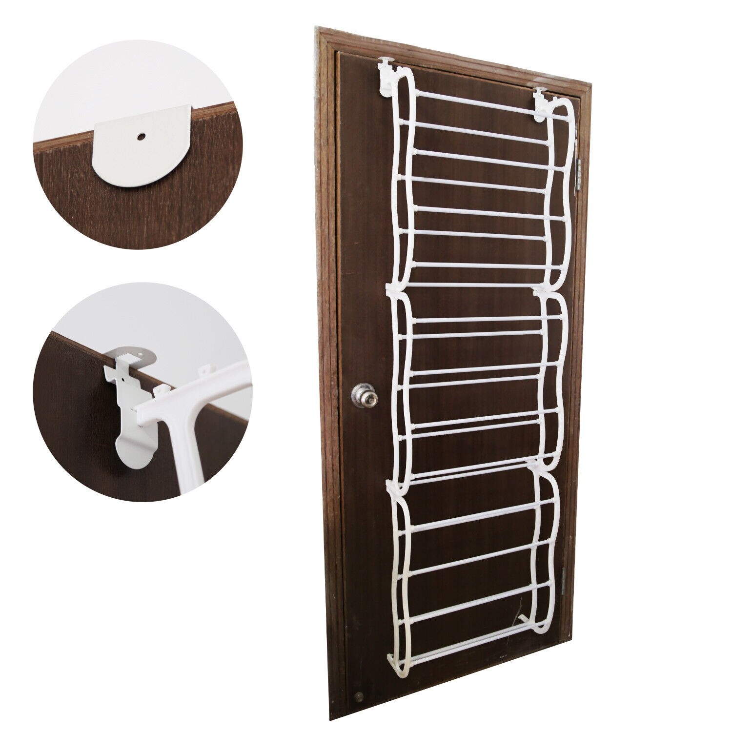 Over the Door Wall Hanging Storage Stand Shoe Rack White