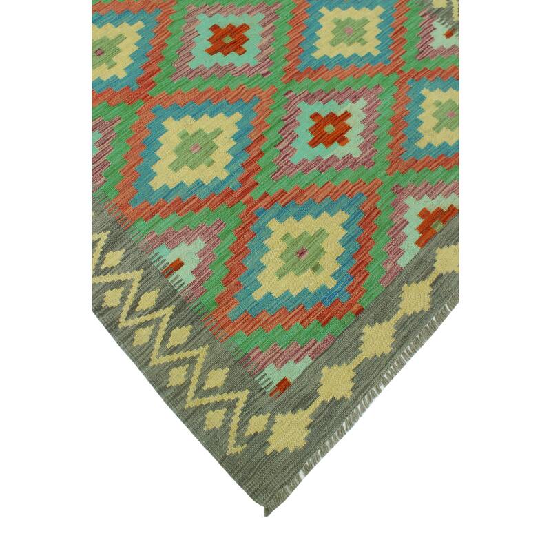 Noori Rug Sangat Flatweave Charlest Red/Grey Rug - 4'4" x 5'10"