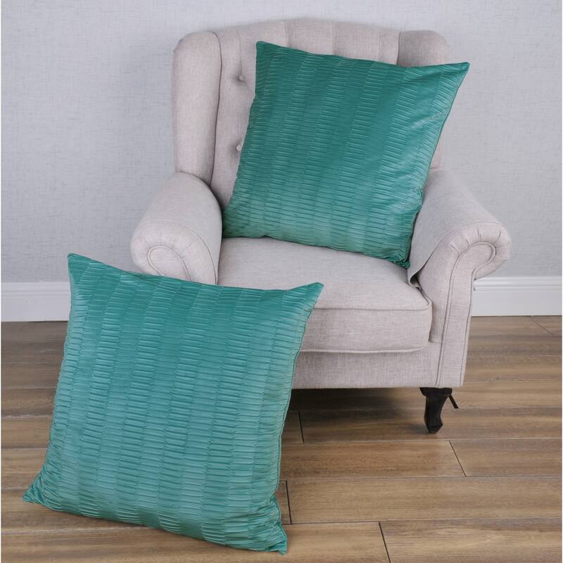 Agnew Pleated Velvet Decorative Throw Pillow Cover Set, NO INSERT - 26" x 26" - North Sea